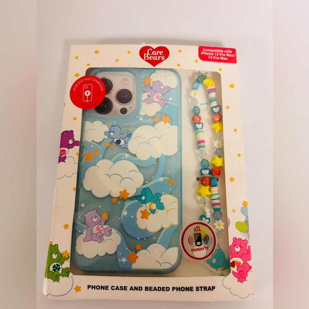 Care Bears Phone Case & Beaded Strap for iPhone 13 Pro Max or iPhone 14 Pro Max